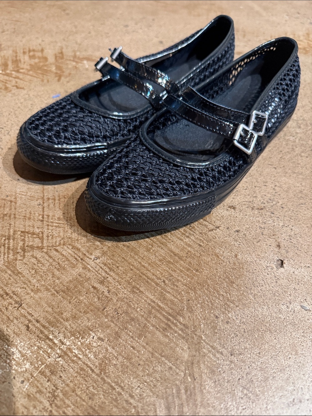 Converse Black Mesh Maryjane Sneakers